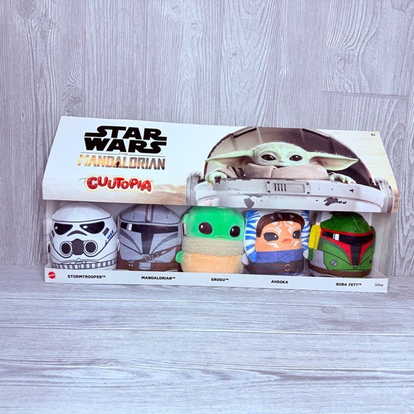New Star Wars The Mandalorian Cuutopia Plush Set of 5 Soft Rounded Pillow Dolls - Picture 1 of 9